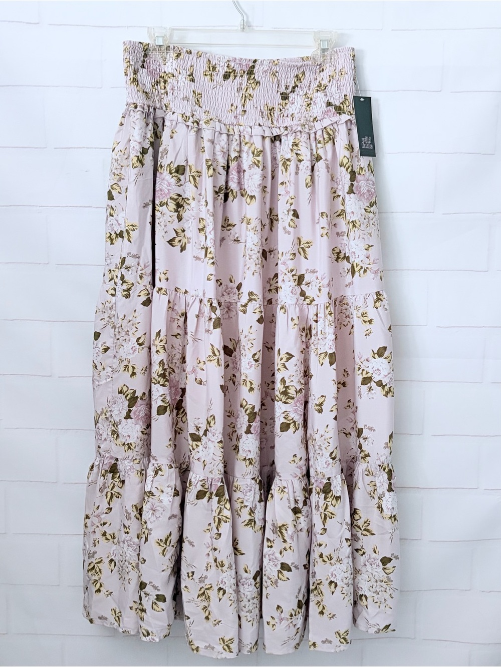 Wild Fable Floral Tiered Maxi Skirt Smocked Waist Boho Size Medium NWT
